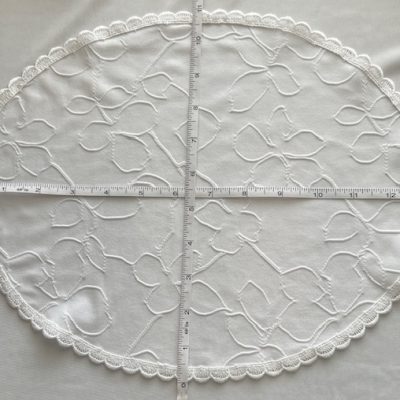 Veil- White Embroidered Knit 11 x 13