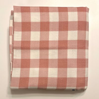 Remnant Piece- 1 yard Double Gauze Buffalo Check Blush