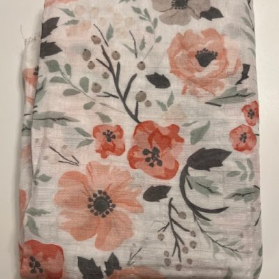 Remnant Piece- 1 yard Organic Double Gauze Poppies