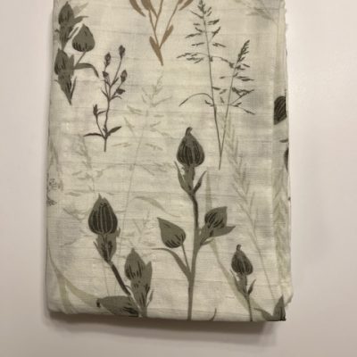 Remnant Piece- 1 yard Organic Double Gauze Wildflowers