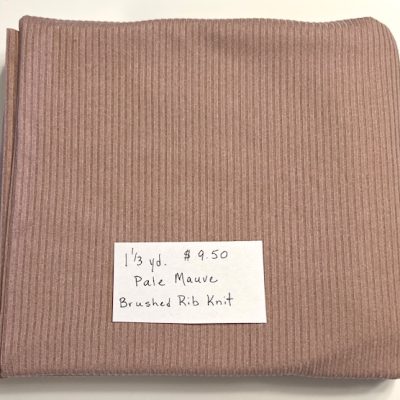 Remnant- 1 1/3 Yard Piece Pale Mauve Brushed Rib Knit