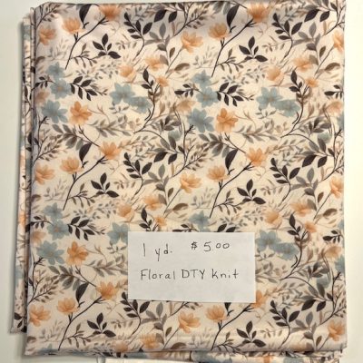 Remnant- 1 yard Floral DTY Blue/Yellow