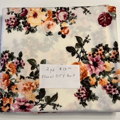 Remnant- 2 yard Piece Floral DTY Knit