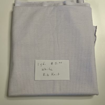 Remnant- 1 Yard Piece White Rib Knit