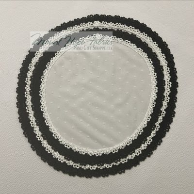 First Choice Creations Oblong Veil- Swiss Dot Knit