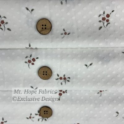 Swiss Dot Knit- Dainty Rust on White