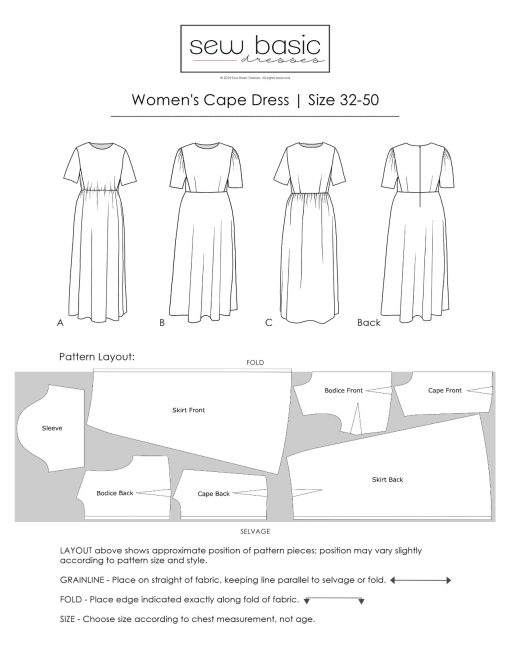 Ladies' Sew Basic Dress Pattern | Mt Hope Fabrics and Gift Shoppe