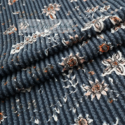 Urban Rib Knit- Boho Navy Floral