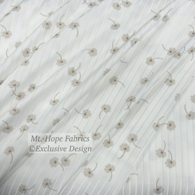 Smooth Wide Rib Knit- Cream Daisy Floral 4069-1