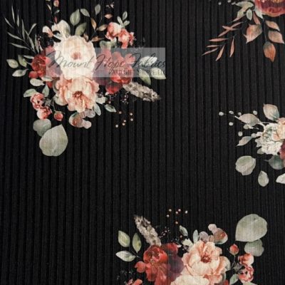 Reign Rib Knit- Crimson Eucalyptus Bouquet