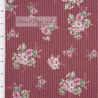 Urban Rib Knit- 547 Burgundy Floral