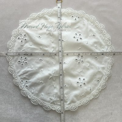 Veil- White Stretch Eyelet 9 x 9
