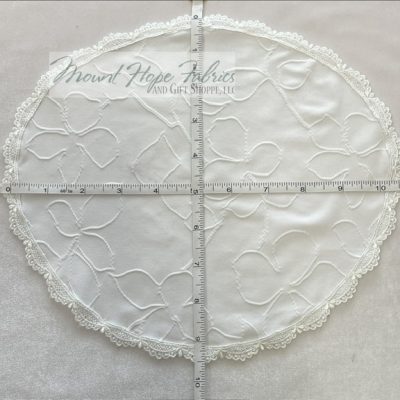 Veil- White Embroidered Knit 9.5 x 10.5 w/ flaw