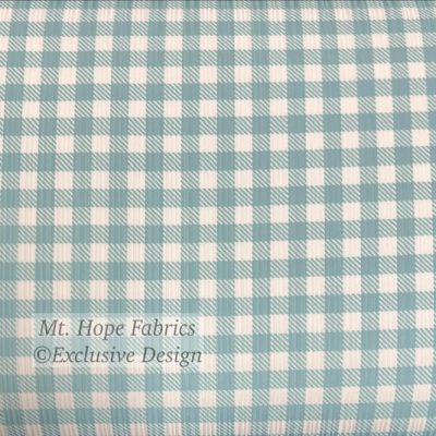 Variegated Poly Rib Knit- Buffalo Check Soft Teal