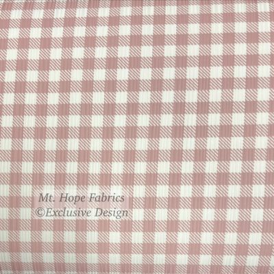 Variegated Poly Rib Knit- Buffalo Check Blush
