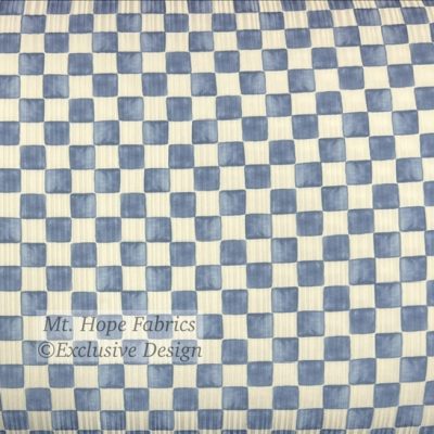 Variegated Poly Rib Knit- Denim Blue Checkerboard