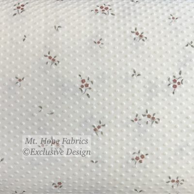 Swiss Dot Knit- Dainty Rust on White