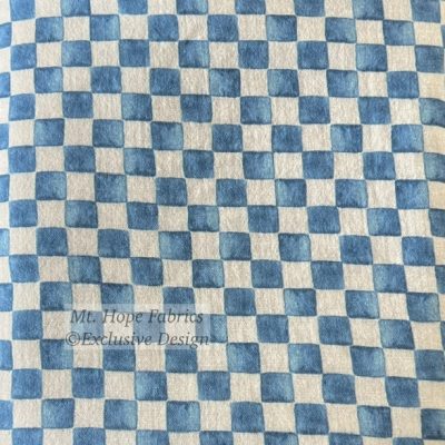 Double Gauze- Denim Blue Checkerboard