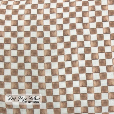 Double Gauze- Cappuccino Checkerboard