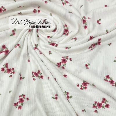Yummy Rib Knit 4x2- Ivory Floral 721