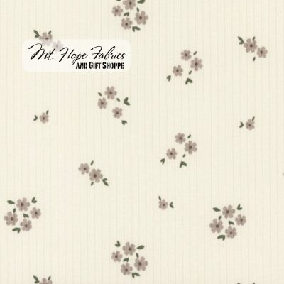 Cotton Ribbed Knit- Brown Flower