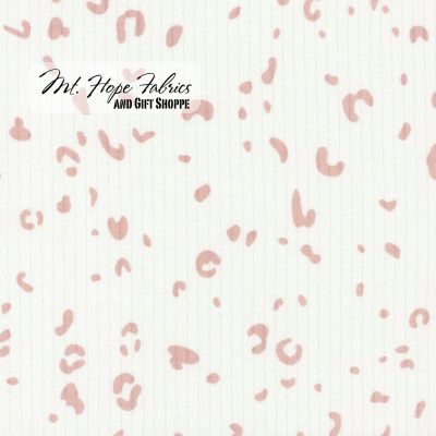 Cotton Ribbed Knit- Blush Leopard Print