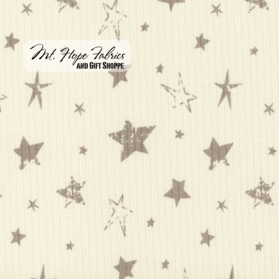 Cotton Ribbed Knit- Stars Print