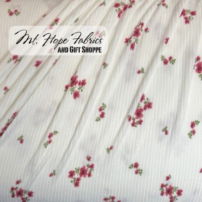 Yummy Rib Knit 4x2- Ivory Floral 721
