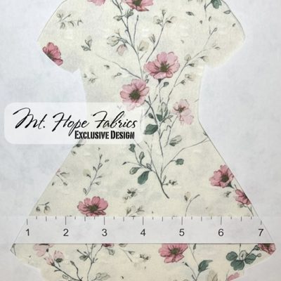 Poly Swiss Dots- Pink Blooming Branches