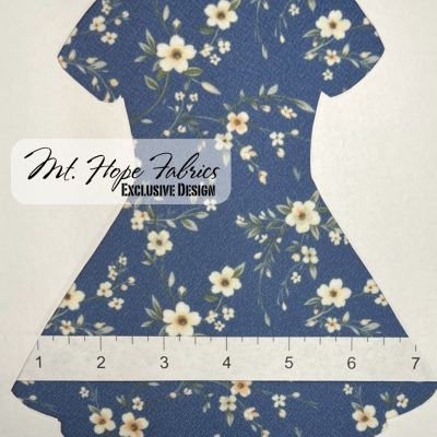 Liverpool Knit- Med Blue/Ivory Floral 6258