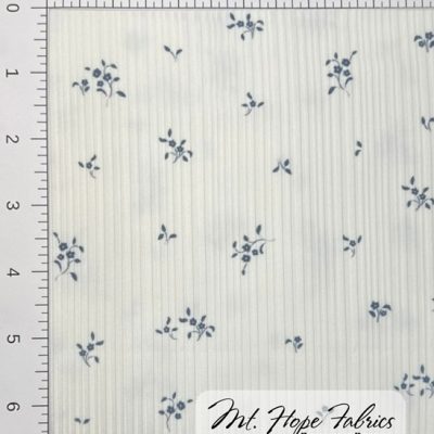 Variegated Poly Rib Knit- Dainty Blue Floral