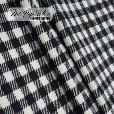 Yummy Rib Knit 4x2- Black Gingham