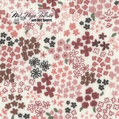 Classic Rib Knit Tiny Floral 8611- Cherry