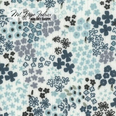 Classic Rib Knit Tiny Floral 8611- Turquoise