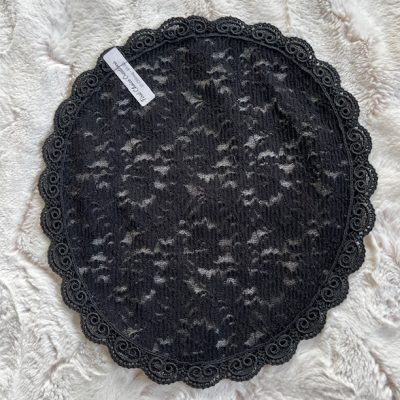 Stretch Lace Knit Oblong Veil, size 10, Black