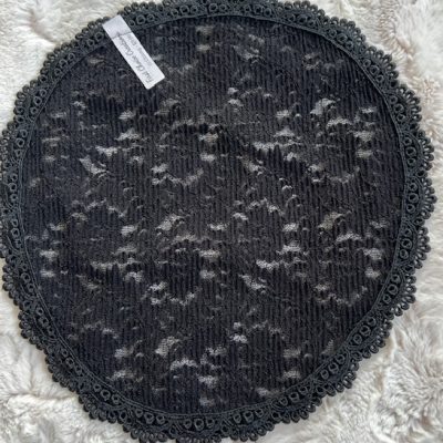 Stretch Lace Knit Oblong Veil, size 10, Black