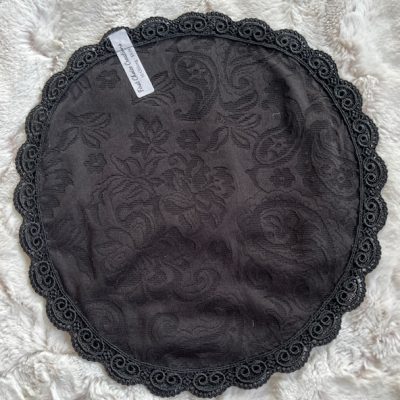 Embossed Knit Oblong Veil, size 10, Black