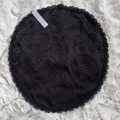 Embossed Knit Oblong Veil, size 10, Black