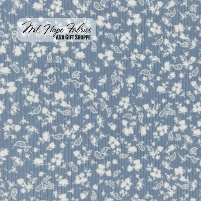 Yummy Rib Knit 4x2- Paisley Floral Powder Blue