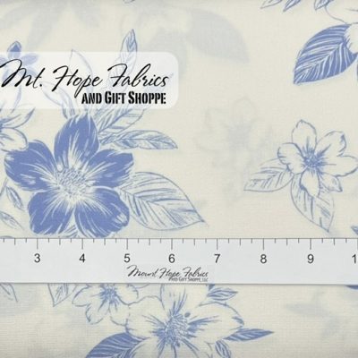 Linen Look Floral Spray 112- Denim Blue