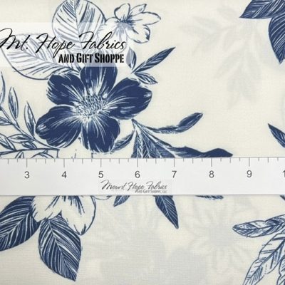 Linen Look Floral Spray 112- Navy