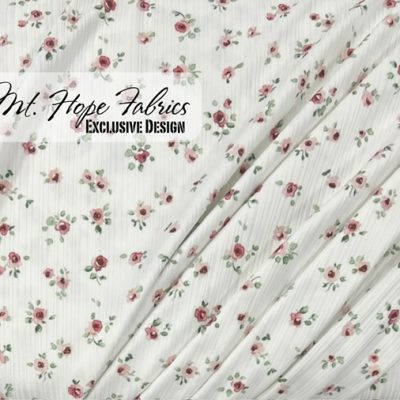 Variegated Poly Rib Knit- Pink Roses