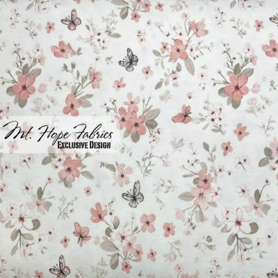Cotton Spandex Knit- Blooms and Butterflies