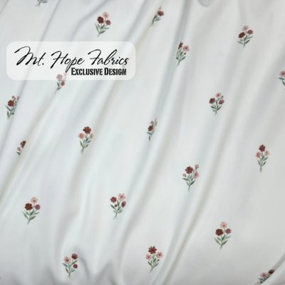 Matte Active Wear- White Delicate Blooms