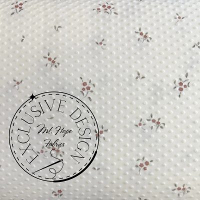 Swiss Dot Knit- Dainty Rust on White