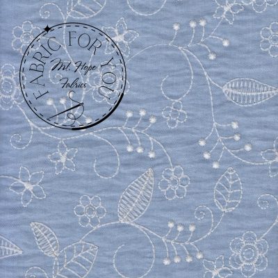 Luxor Embroidered - Sky Blue/White