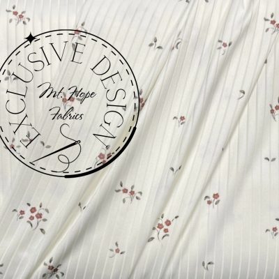 Wide Rib Knit- Dainty Rust Floral