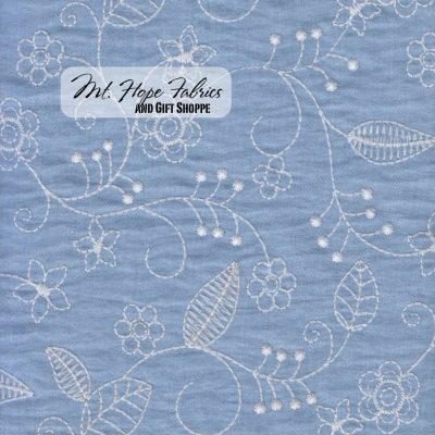 Luxor Embroidered - Sky Blue/White