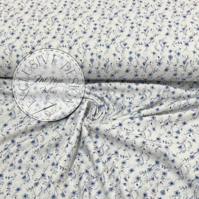 Swiss Dot Knit- Blue Vines