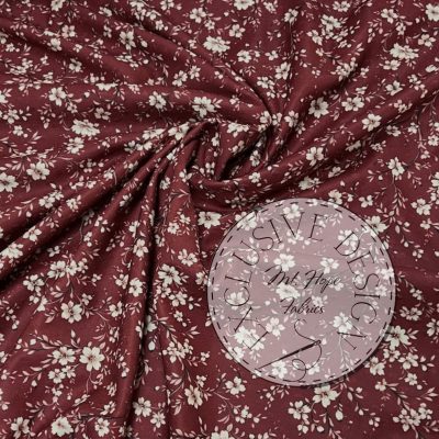 Swiss Dot Knit- Rust Floral